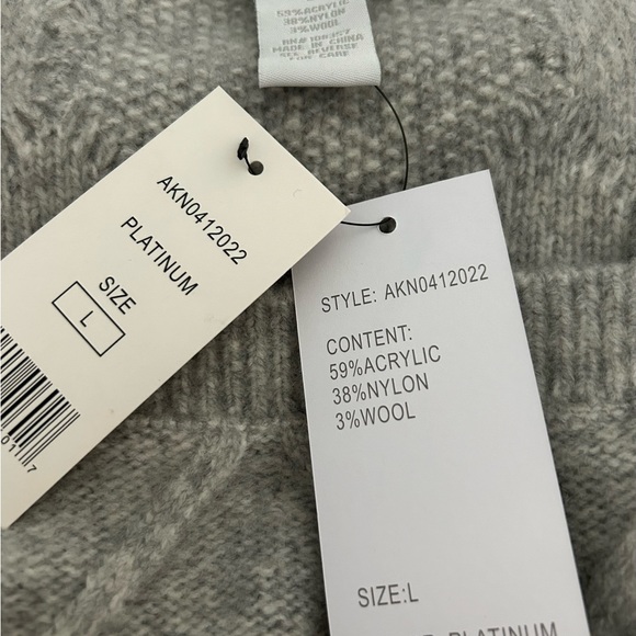 Design History Squareneck Pullover Sweater Platinum Gray size Large NWT - Picture 4 of 8